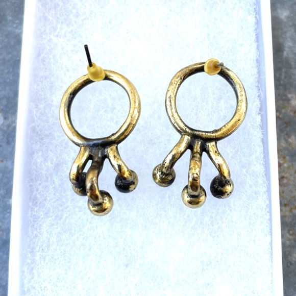 Brass Artful Home Abstract Earrings - Picture 2 of 2
